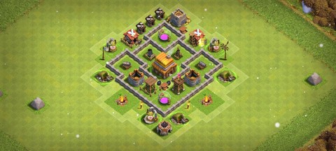 部落冲突4本怎么摆[图1]